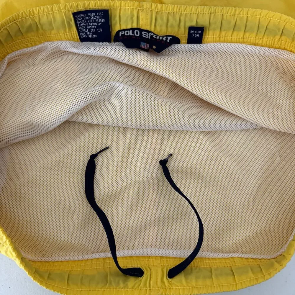POLO SPORT Swim Trunks Men’s XL Yellow 7” Inseam‎ Quick Dry Board Shorts Summer